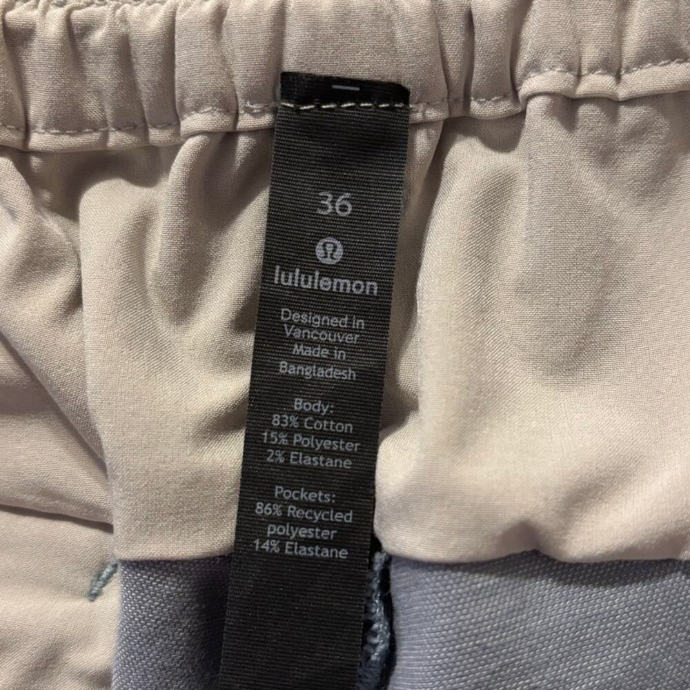 Lululemon Men's 36 x 29 Pant Shadow Lite Oxford Chino Cotton Blend Light Blue - Picture 9 of 13
